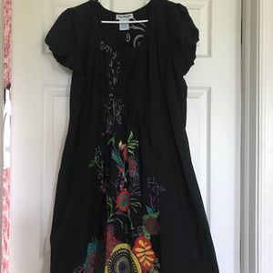Vintage black and floral dress
